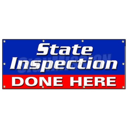Signmission STATE INSPECTION DONE HERE BANNER SIGN law inspector B-96 State Inspection Done Hr